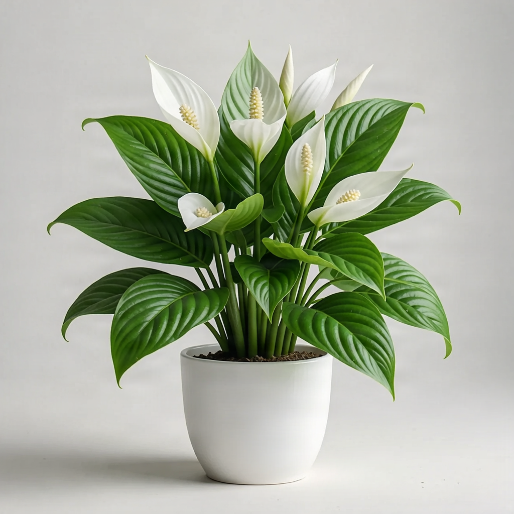 Peace Lily plant in an elegant ceramic pot.
